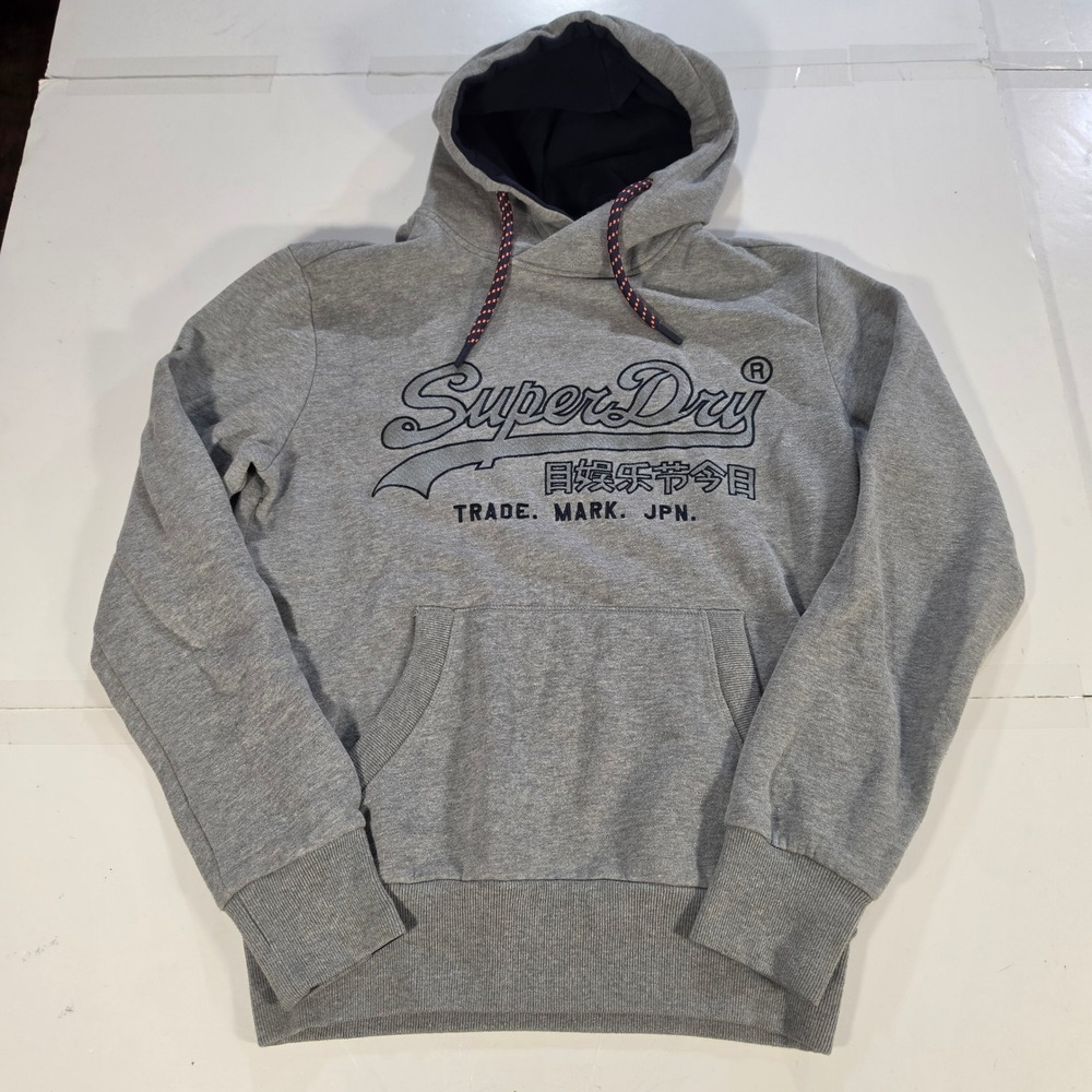 Superdry Mens Grey Logo Hoodie M2000010A Medium Heather Grey Sweatshirt